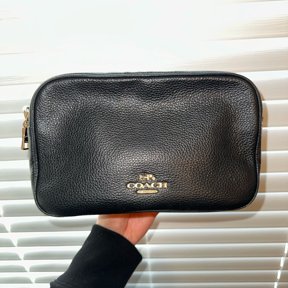 Coach Black Leather Crossbody Bag— it does not include the strap only the bag